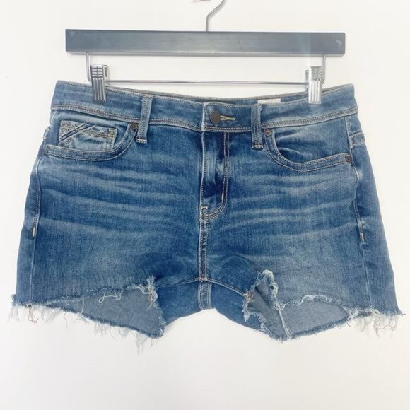 Buckle Black Fit No. 76 Womens Denim Jean Cut-Off Shorts Size 27 Blue Distressed - Picture 2 of 8